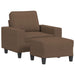 Fauteuil met voetenbank 60 cm stof bruin