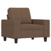 Fauteuil met voetenbank 60 cm stof bruin