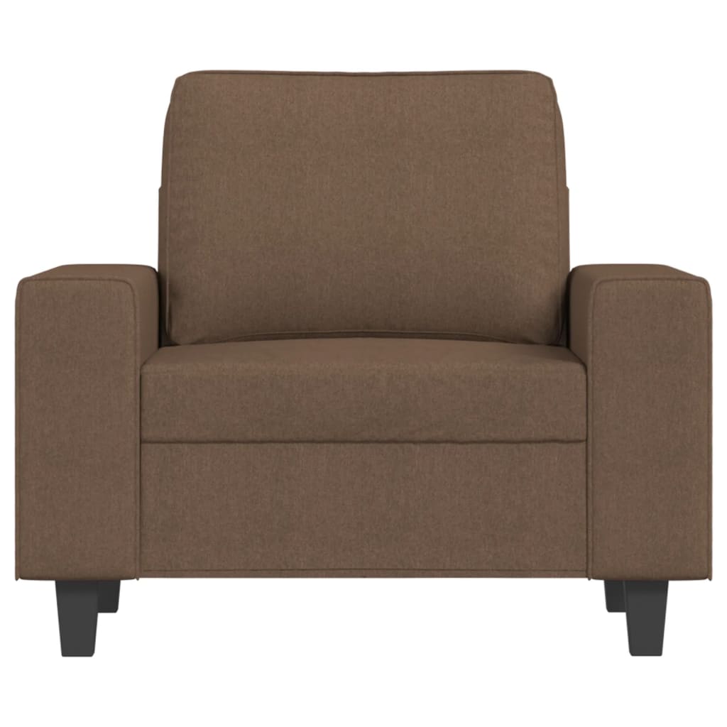 Fauteuil met voetenbank 60 cm stof bruin