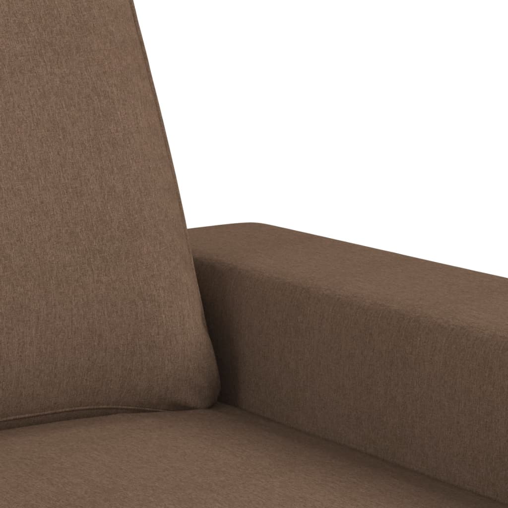 Fauteuil met voetenbank 60 cm stof bruin