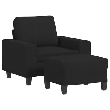 Fauteuil met voetenbank 60 cm stof zwart