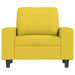Fauteuil met voetenbank 60 cm stof lichtgeel
