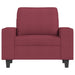Fauteuil met voetenbank 60 cm stof wijnrood