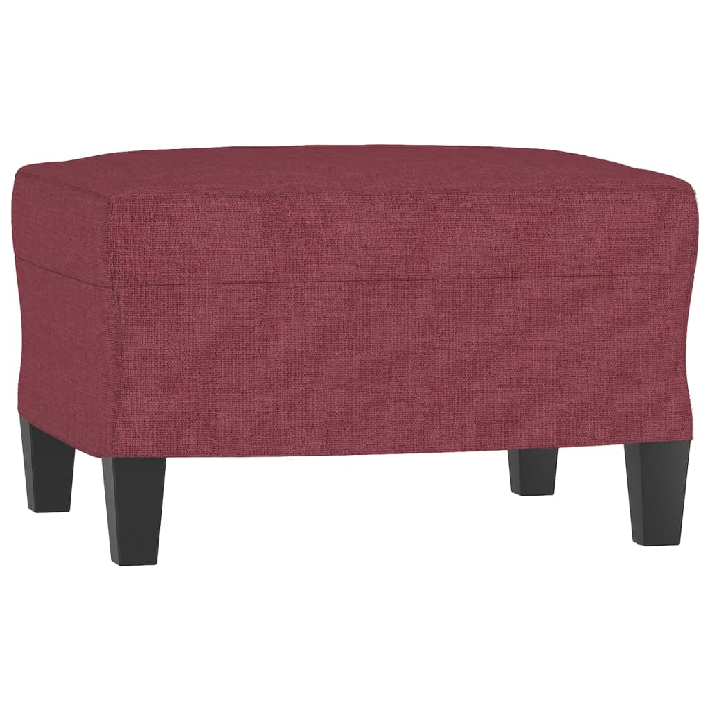 Fauteuil met voetenbank 60 cm stof wijnrood