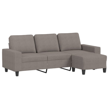 Driezitsbank met voetenbank 180 cm stof taupe