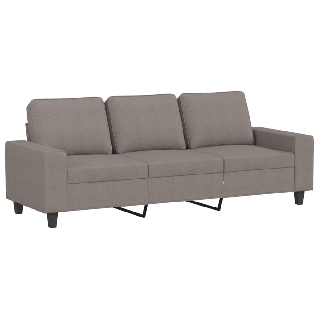Driezitsbank met voetenbank 180 cm stof taupe