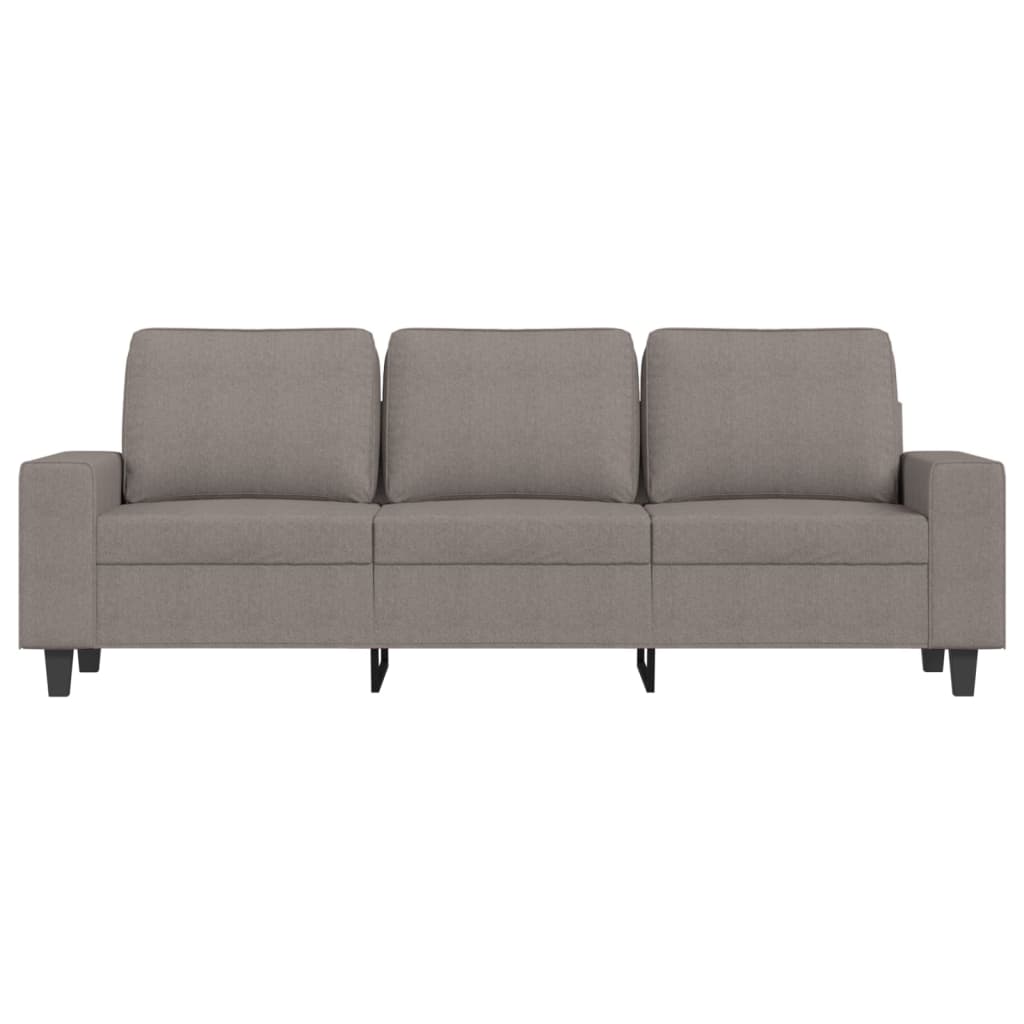 Driezitsbank met voetenbank 180 cm stof taupe