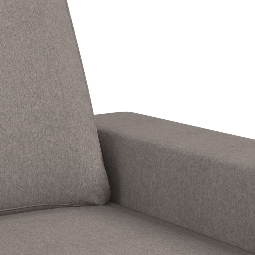 Driezitsbank met voetenbank 180 cm stof taupe