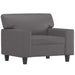 Fauteuil met voetenbank 60 cm kunstleer grijs
