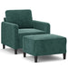Fauteuil met voetenbank 60 cm fluweel donkergroen