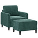 Fauteuil met voetenbank 60 cm fluweel donkergroen