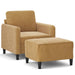 Fauteuil met voetenbank 60 cm fluweel bruin