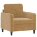 Fauteuil met voetenbank 60 cm fluweel bruin