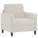 Fauteuil met voetenbank 60 cm fluweel crèmekleurig