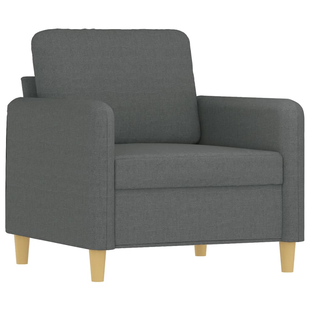 Fauteuil met voetenbank 60 cm stof donkergrijs