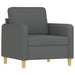 Fauteuil met voetenbank 60 cm stof donkergrijs