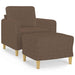 Fauteuil met voetenbank 60 cm stof bruin