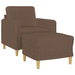 Fauteuil met voetenbank 60 cm stof bruin