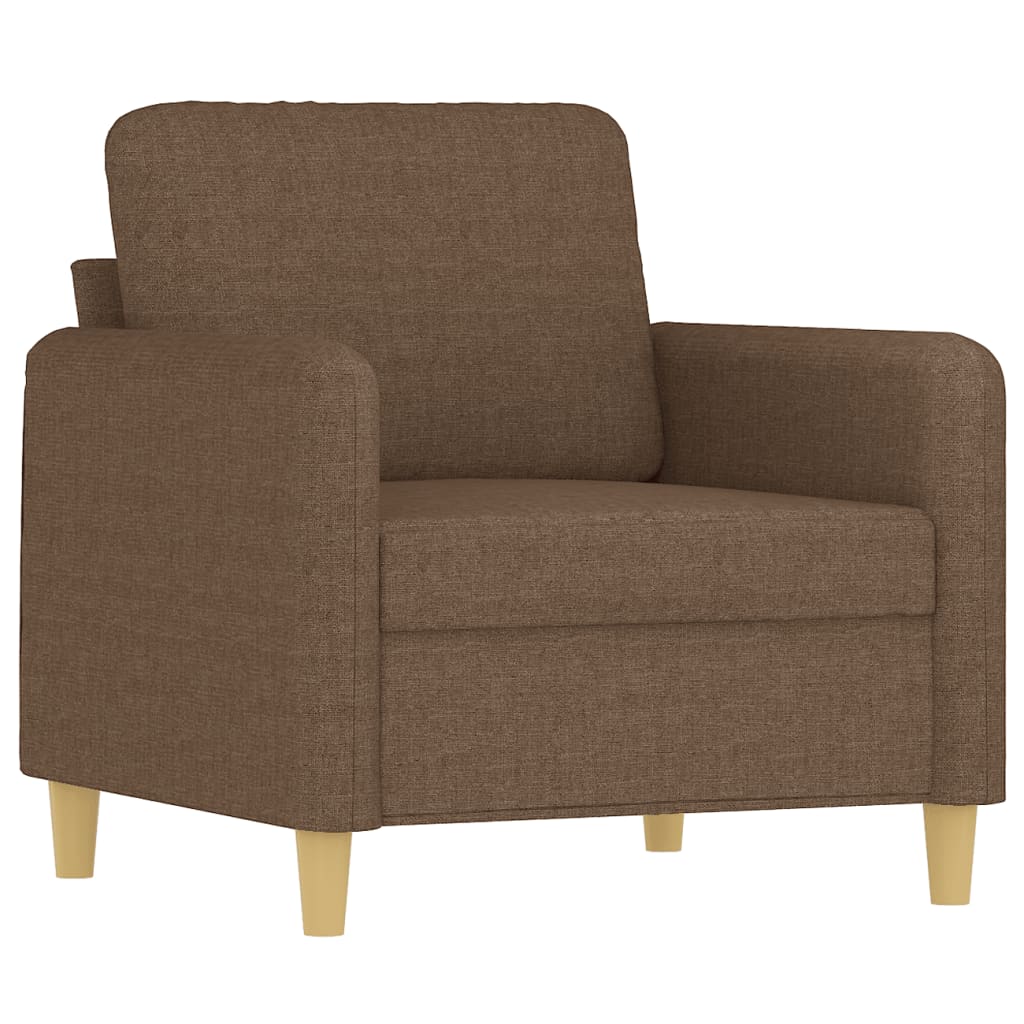 Fauteuil met voetenbank 60 cm stof bruin