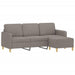 Driezitsbank met voetenbank 180 cm stof taupe