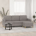 Driezitsbank met voetenbank 180 cm stof taupe