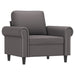 Fauteuil met voetenbank 60 cm kunstleer grijs