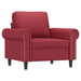Fauteuil met voetenbank 60 cm kunstleer wijnrood