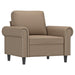 Fauteuil met voetenbank 60 cm kunstleer cappuccinokleurig