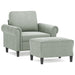 Fauteuil Met Voetenbank 60 Cm Fluweel Lichtgrijs