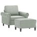 Fauteuil Met Voetenbank 60 Cm Fluweel Lichtgrijs