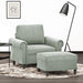 Fauteuil Met Voetenbank 60 Cm Fluweel Lichtgrijs