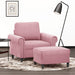 Fauteuil Met Voetenbank 60 Cm Fluweel Roze
