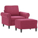 Fauteuil Met Voetenbank 60 Cm Fluweel Wijnrood