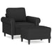 Fauteuil met voetenbank 60 cm fluweel zwart