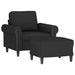 Fauteuil met voetenbank 60 cm fluweel zwart