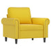 Fauteuil met voetenbank 60 cm fluweel geel