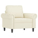 Fauteuil met voetenbank 60 cm fluweel crèmekleurig