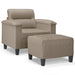 Fauteuil met voetenbank 60 cm microvezelstof taupe