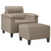 Fauteuil met voetenbank 60 cm microvezelstof taupe