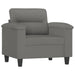 Fauteuil met voetenbank 60 cm microvezelstof donkergrijs