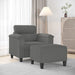 Fauteuil met voetenbank 60 cm microvezelstof donkergrijs