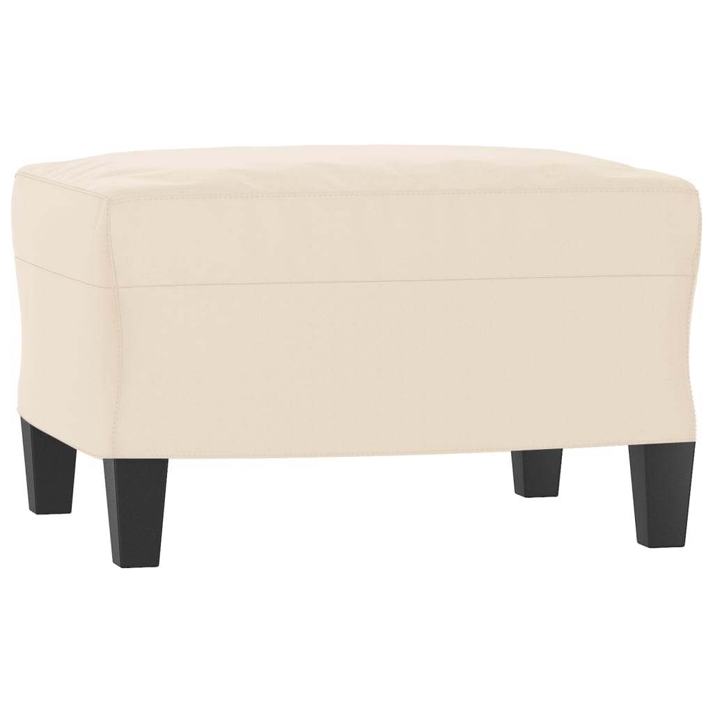 Fauteuil met voetenbank 60 cm microvezelstof beige