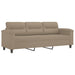 Driezitsbank met voetenbank 180 cm microvezelstof taupe