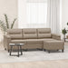 Driezitsbank met voetenbank 180 cm microvezelstof taupe