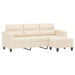 Driezitsbank met voetenbank 180 cm microvezelstof beige
