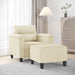 Fauteuil met voetenbank 60 cm kunstleer crèmekleurig