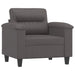 Fauteuil met voetenbank 60 cm kunstleer grijs