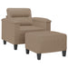 Fauteuil met voetenbank 60 cm kunstleer cappuccinokleurig