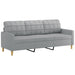 3-delige Loungeset met kussens stof lichtgrijs