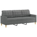 3-delige Loungeset met kussens stof donkergrijs